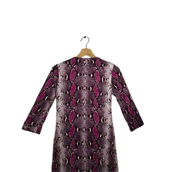 Diane Von Furstenberg Purple Snakeskin Print New Julian Two Wrap Dress Size 8 - Picture 4 of 12